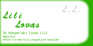 lili lovas business card
